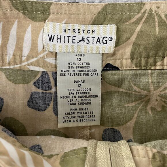 WHITE STAG Stretch Women's Beige Floral Print‎ Skort SIZE 12 - Picture 2 of 9